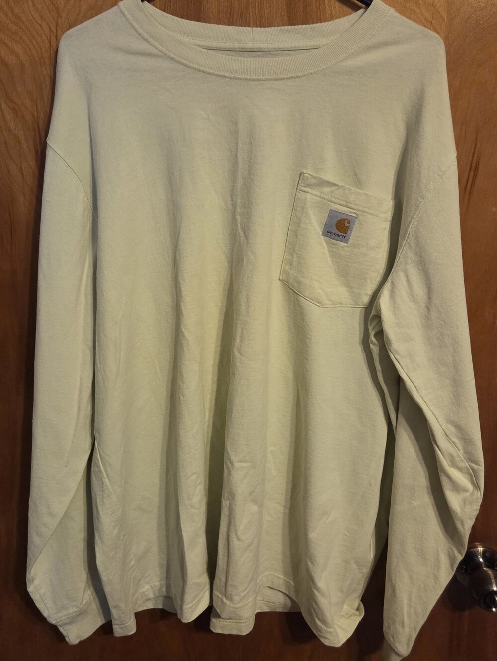 Carhartt Relaxed Fit Yellow Long Sleeve Pocket Graphic T Shirt Mens Size XL